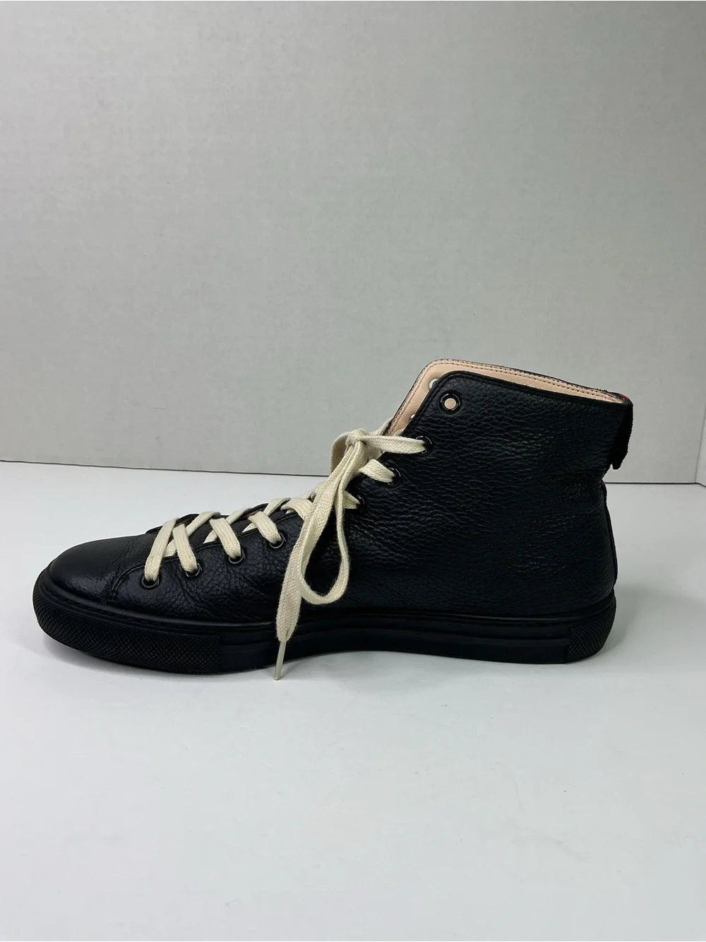 Gucci black leather high-top sneakers